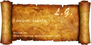 Levius Gyula névjegykártya