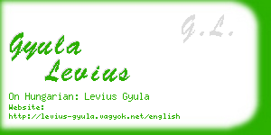 gyula levius business card